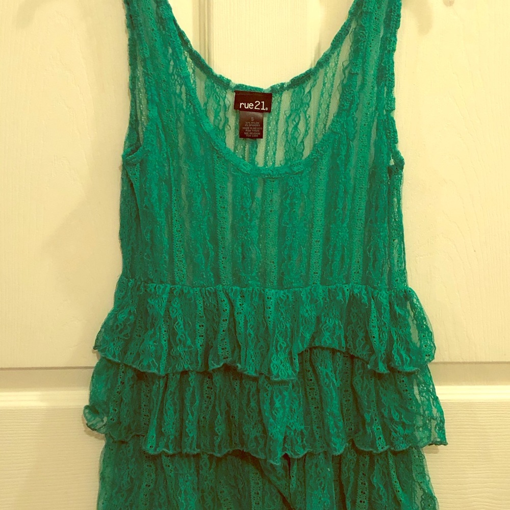 Green Ruffled Rue21 Tank Top